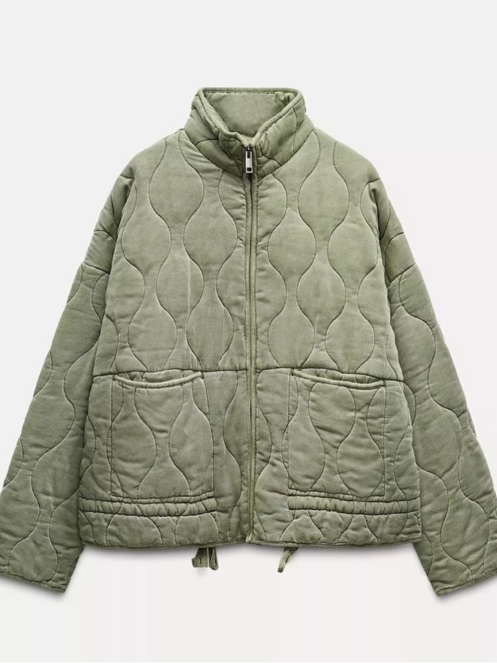 ZARA Quilted Jacket - Olive Green